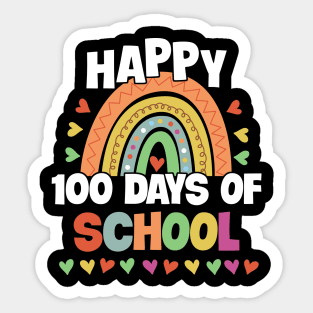 Happy 100 Days of School Rainbow Kids Boys Girls Teacher Sticker